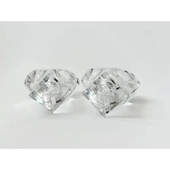 Art Deco Set of 2 Mikasa Glass Crystal Candle Stick Holders - Picture 7 of 7